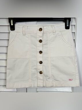 Vineyard Vines Cream Button-Front Mini Skirt